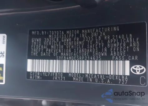 2024 Toyota Corolla Le z USA, uszkodzony, nr VIN 5YFB4MDE5RP214625